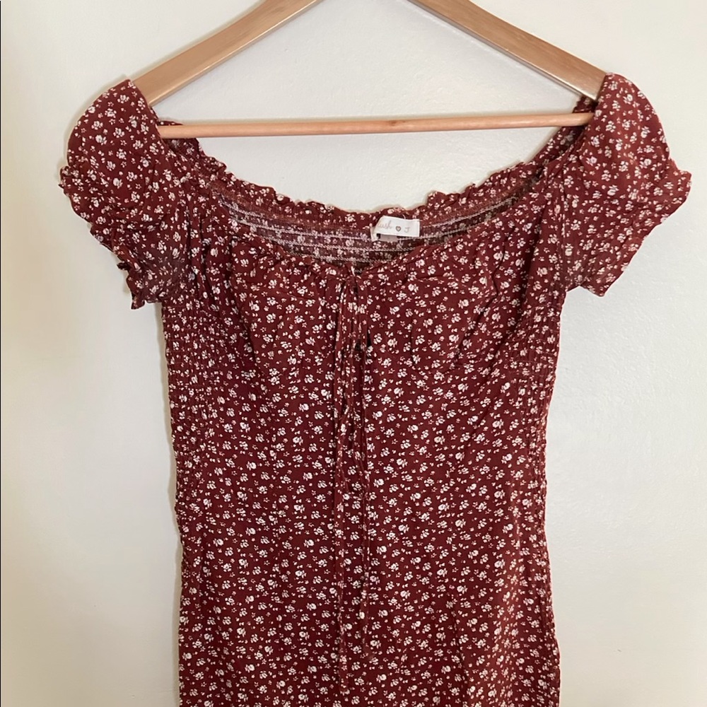 Plush Brand Orange and White Floral Tunic S